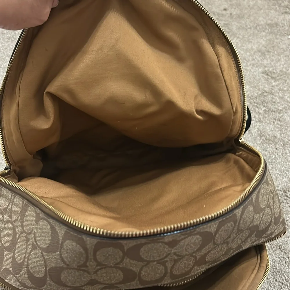 Coach signature brown and cream backpack